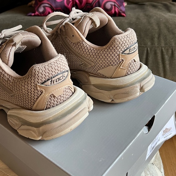 BALENCIAGA Track 3.0 Distressed Mesh Sneakers US 9, IT 39 Beige Tan Womens - Picture 6 of 14
